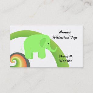 Tarjeta De Visita Elefante de dibujos animados lindo