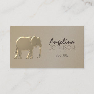 Tarjeta De Visita Elefante de Hoja de Oro Moderno