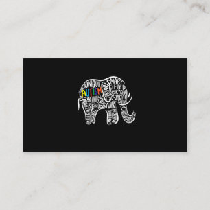 Tarjeta De Visita Elefante de la conciencia del autismo