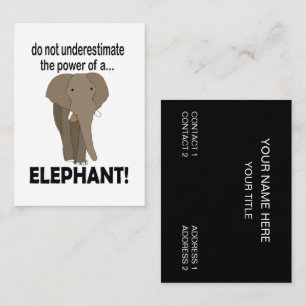 Tarjeta De Visita Elefante de vida salvaje para animales elefantes