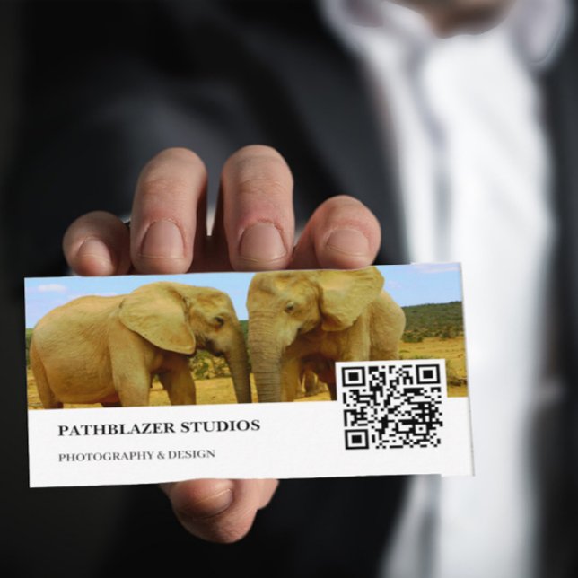 Tarjeta De Visita Elefante del cielo azul africano | Fotografía de v (Subido por el creador)