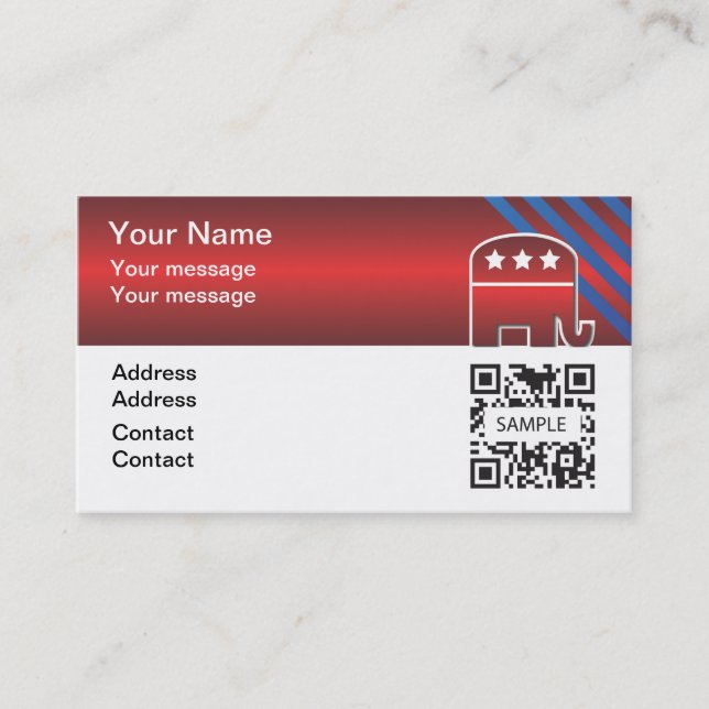 Tarjeta De Visita Elefante del republicano de la plantilla de la (Anverso)