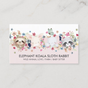 TARJETA DE VISITA ELEFANTE KOALA SLOTH RABBIT BABY ANIMAL