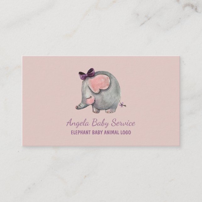 Tarjeta De Visita Elefante niño niño niño niño niño niño maestro de  (Anverso)