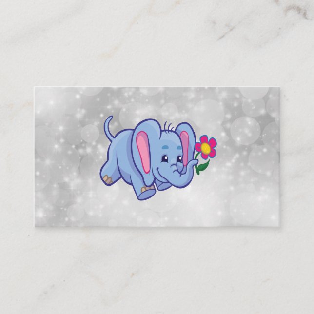 Tarjeta De Visita elefante personalizado lindo (Anverso)
