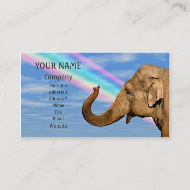 Tarjeta De Visita Elefante que agita (Anverso)