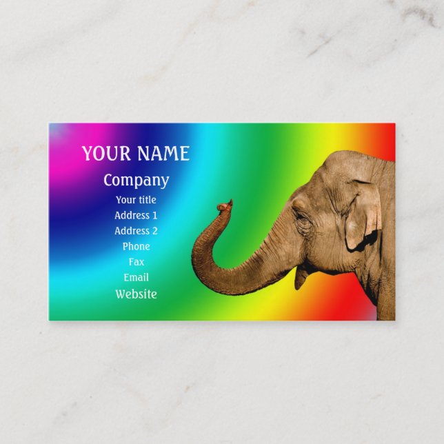 Tarjeta De Visita Elefante que agita (Anverso)
