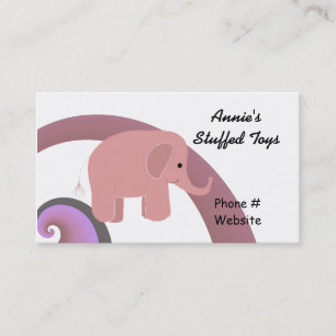 Tarjeta De Visita Elefante rosa lindo