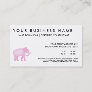 Tarjeta De Visita Elefante rosado