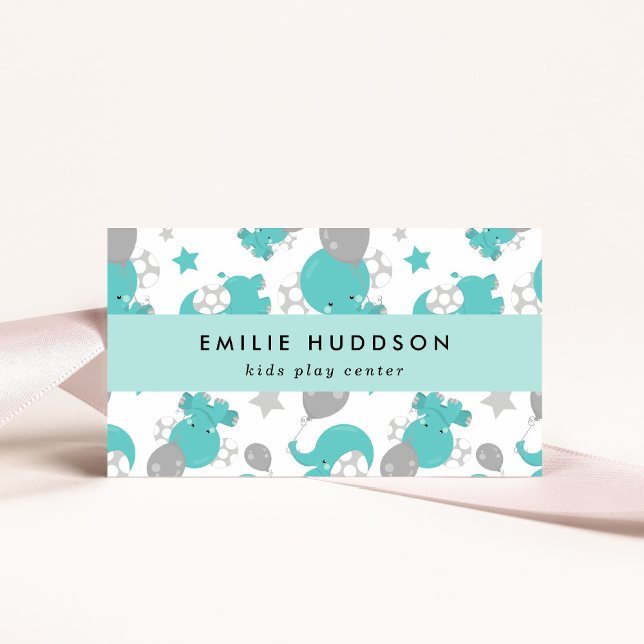 Tarjeta De Visita Elefantes Azules, Centro de Juegos Infantiles, Cen (Subido por el creador)