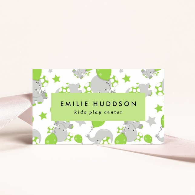 Tarjeta De Visita Elefantes Cutes, Centro de Juegos Infantiles, Cent (Subido por el creador)