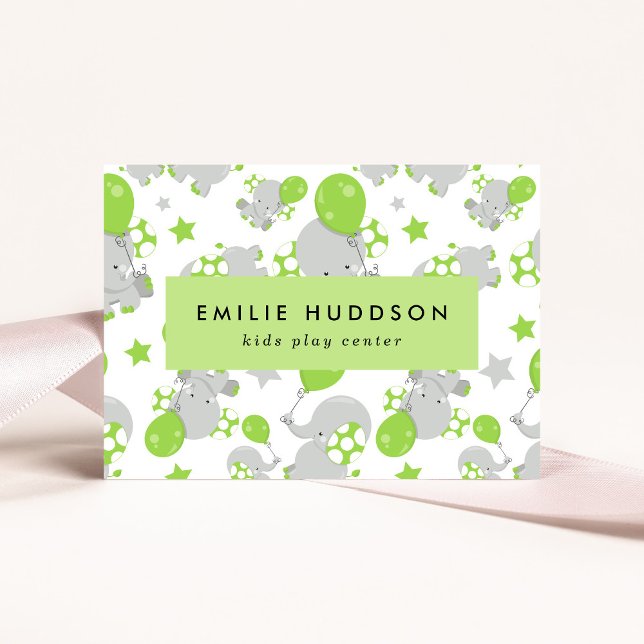 Tarjeta De Visita Elefantes Cutes, Centro de Juegos Infantiles, Cent (Subido por el creador)