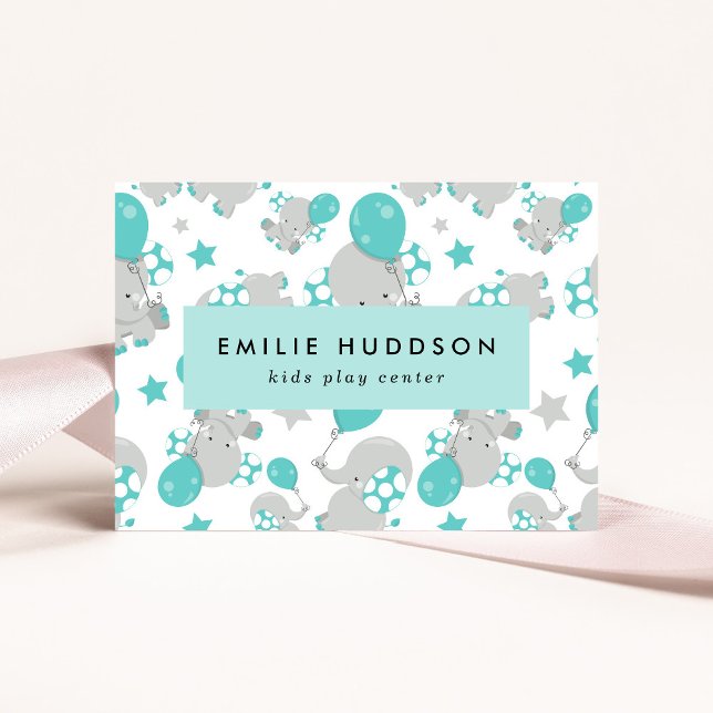 Tarjeta De Visita Elefantes Cutes, Centro de Juegos Infantiles, Cent (Subido por el creador)