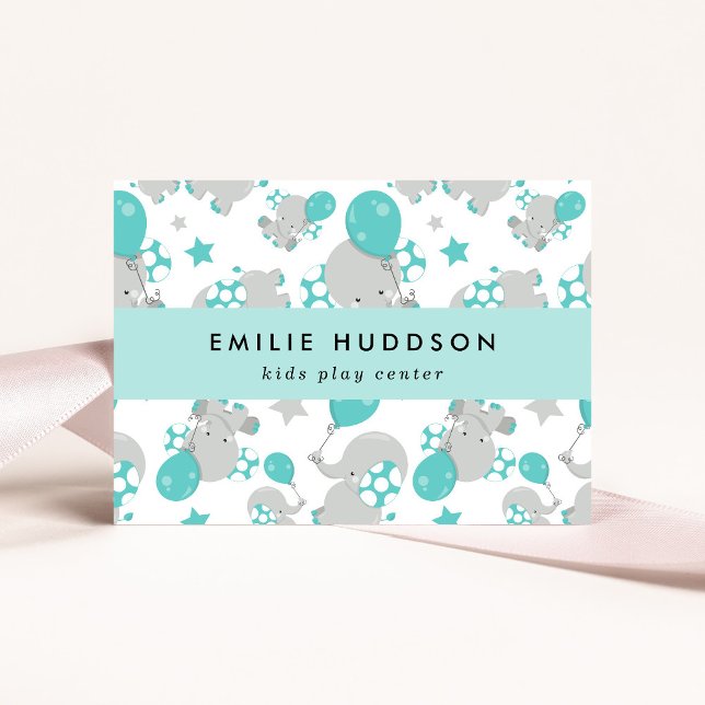 Tarjeta De Visita Elefantes Cutes, Centro de Juegos Infantiles, Cent (Subido por el creador)