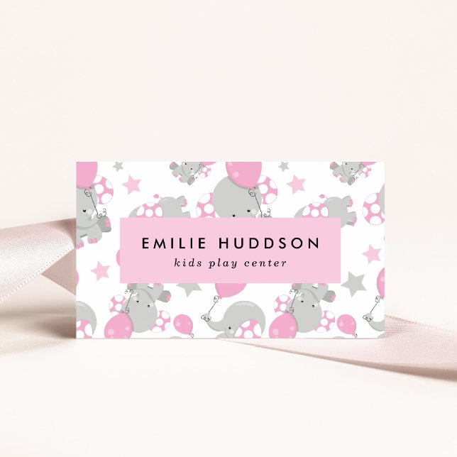 Tarjeta De Visita Elefantes Cutes, Centro de Juegos Infantiles, Cent (Subido por el creador)