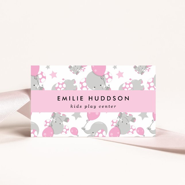 Tarjeta De Visita Elefantes Cutes, Centro de Juegos Infantiles, Cent (Subido por el creador)