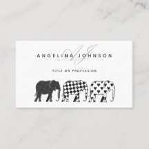 Elefantes, profesional del patrón negro y blanco