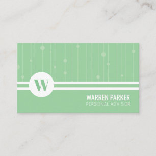 Tarjeta De Visita Elegancia de rayas modernas de color verde suave m