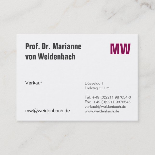 Tarjeta De Visita Elegancia Máxima (Anverso)