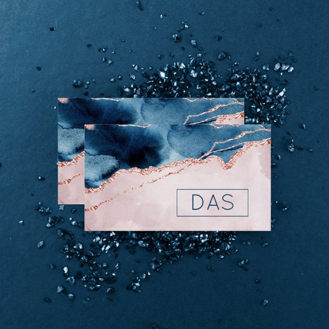 Tarjeta De Visita Elegancia mística | Monograma Rubor Verde azulado  (Subido por el creador)