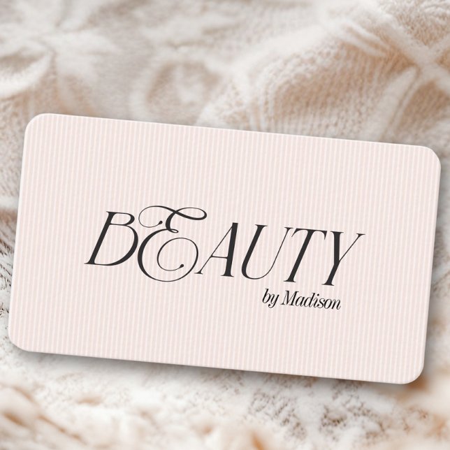 Tarjeta De Visita Elegancia moderna Belleza Feminine Rubor Rayas Ros (Subido por el creador)