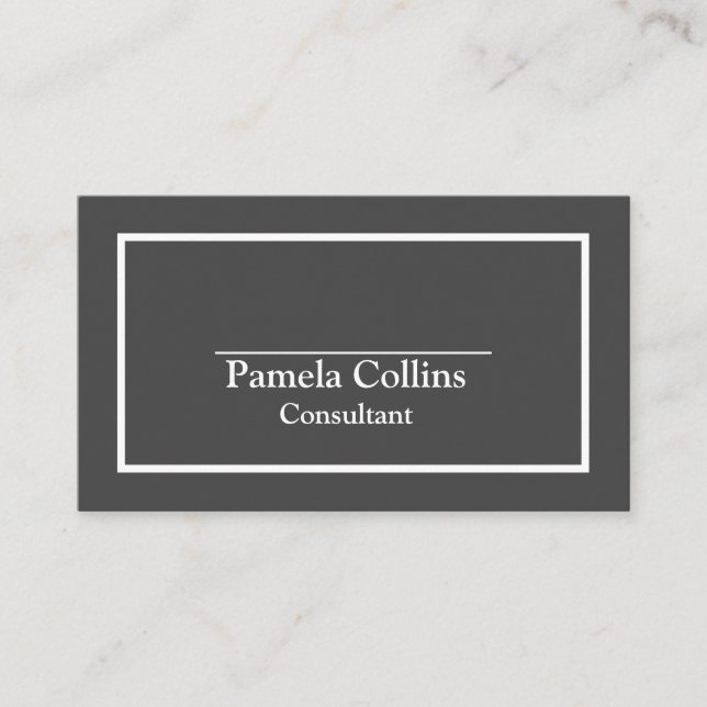 Tarjeta De Visita Elegancia moderna profesional simple gris (Anverso)