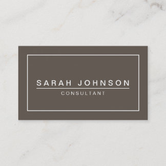 Tarjeta De Visita Elegancia moderna Taupe Gray Business Card