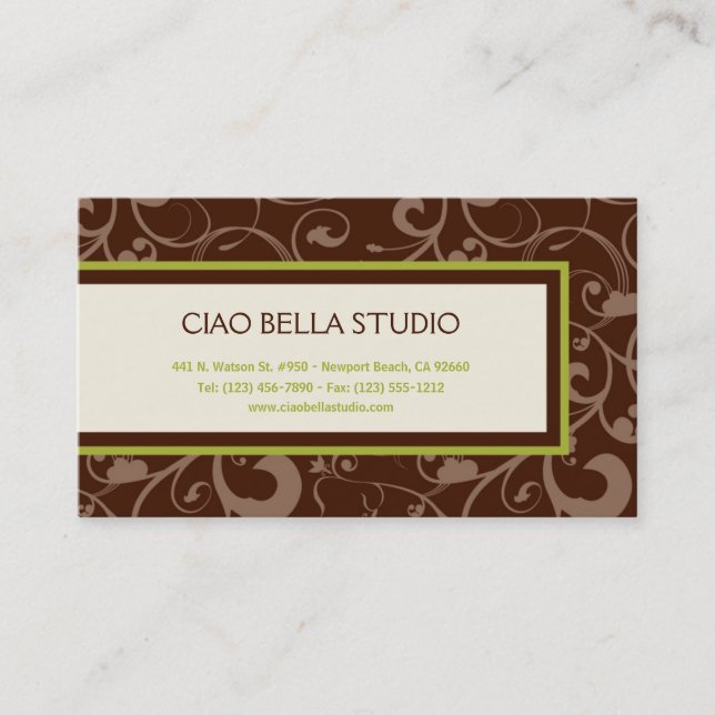 Tarjeta De Visita Elegancia Naturaleza-Inspirada (Anverso)