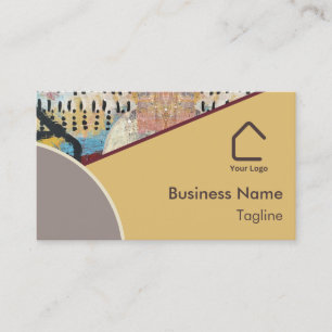 Tarjeta De Visita Elegancia neutra Resumen de acentos Código QR