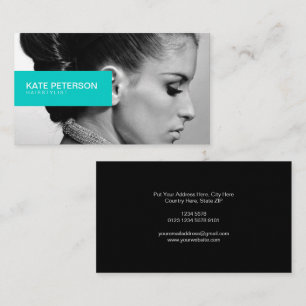 Tarjeta De Visita Elegancia personalizada Foto en blanco y negro, To
