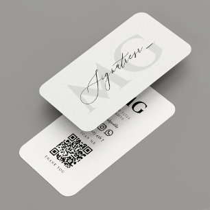 Tarjeta De Visita Elegancia profesional moderna blanco elegante