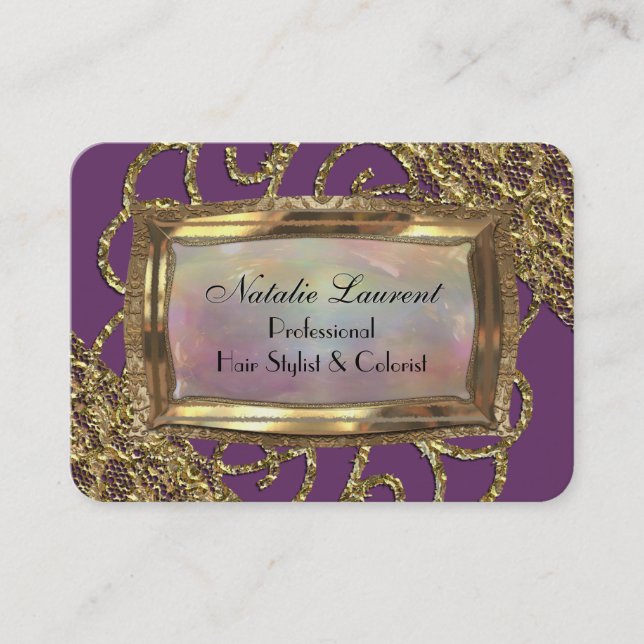 Tarjeta De Visita Elegancia redonda del borde de la orquídea (Anverso)