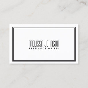 Tarjeta De Visita Elegancia simple Art Deco Estilo Blanco/Negro