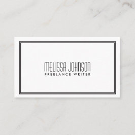 Tarjeta De Visita Elegancia simple Art Deco Estilo Blanco/Negro