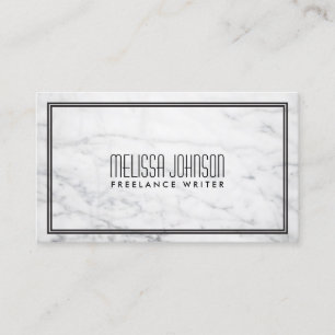 Tarjeta De Visita Elegancia simple Art Deco Estilo Mármol/Negro