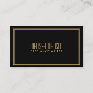 Tarjeta De Visita Elegancia simple estilo Art Deco Negro/Oro