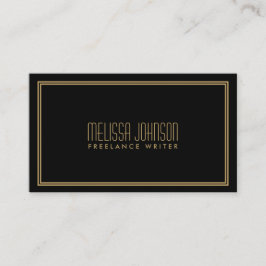 Tarjeta De Visita Elegancia simple estilo Art Deco Negro/Oro
