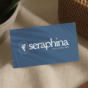 Tarjeta De Visita Elegancia Terrosa Logo Belleza, Bienestar, Spa Azu