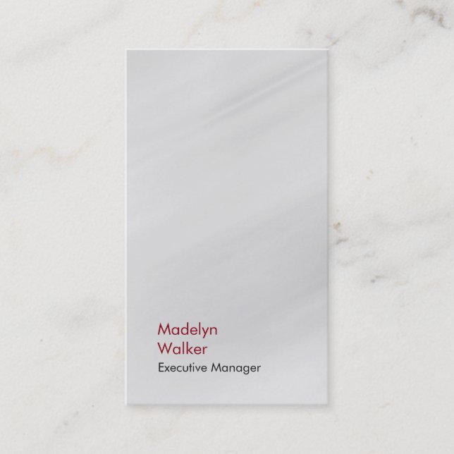 Tarjeta De Visita Elegancia vertical elegante gris moderno (Anverso)