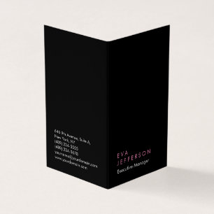 Tarjeta De Visita Elegancia vertical elegante negro moderno