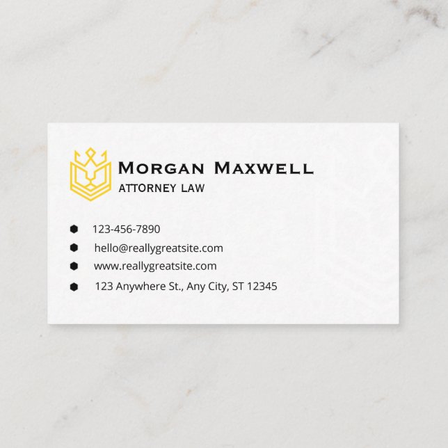 Tarjeta De Visita Elegant Attorney Business Card | Lawyer & Legal  (Reverso)