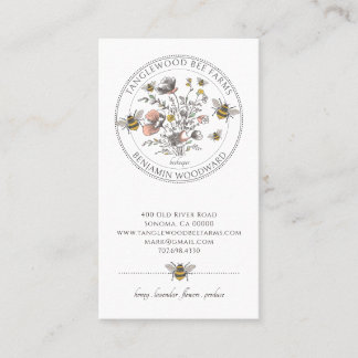 Tarjeta De Visita Elegant Beekeeper Apiary 