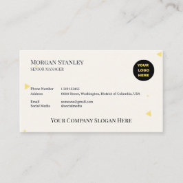 Tarjeta De Visita Elegant Beige Gold Embossed Minimalist