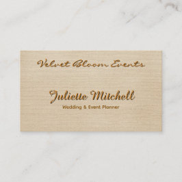 Tarjeta De Visita Elegant Beige Linen Event & Wedding Planner Card