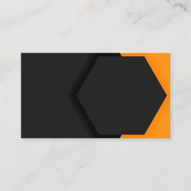 Tarjeta De Visita Elegant Black Hexagon (Anverso)