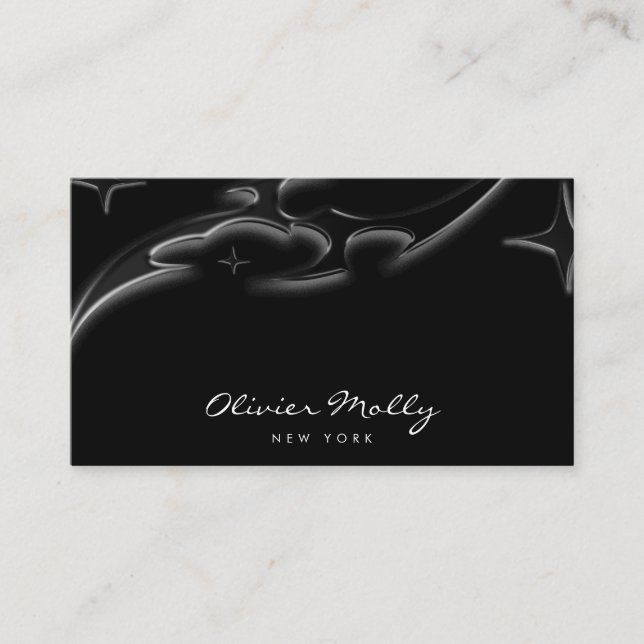 Tarjeta De Visita Elegant Black Marble Luxury Business Card  (Anverso)