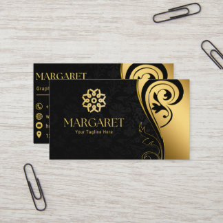 Tarjeta De Visita Elegant Black Professional Business Card