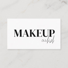 Tarjeta De Visita Elegant black &white QR Code makeup artist 