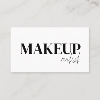 Tarjeta De Visita Elegant black &white QR Code makeup artist 