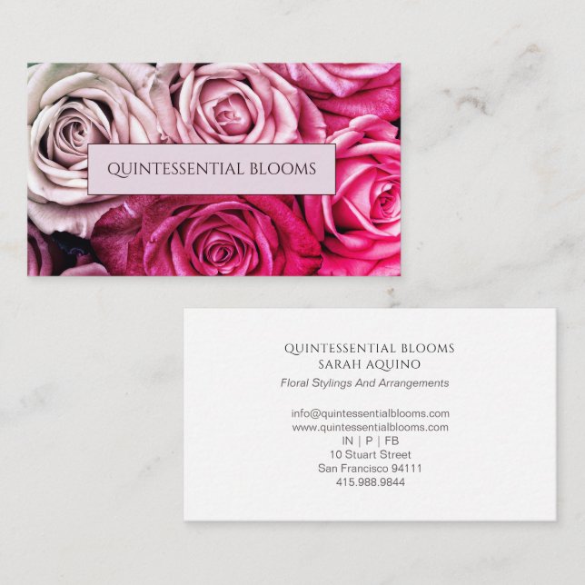 Tarjeta De Visita Elegant Blush Pink Business Card (Anverso / Reverso)
